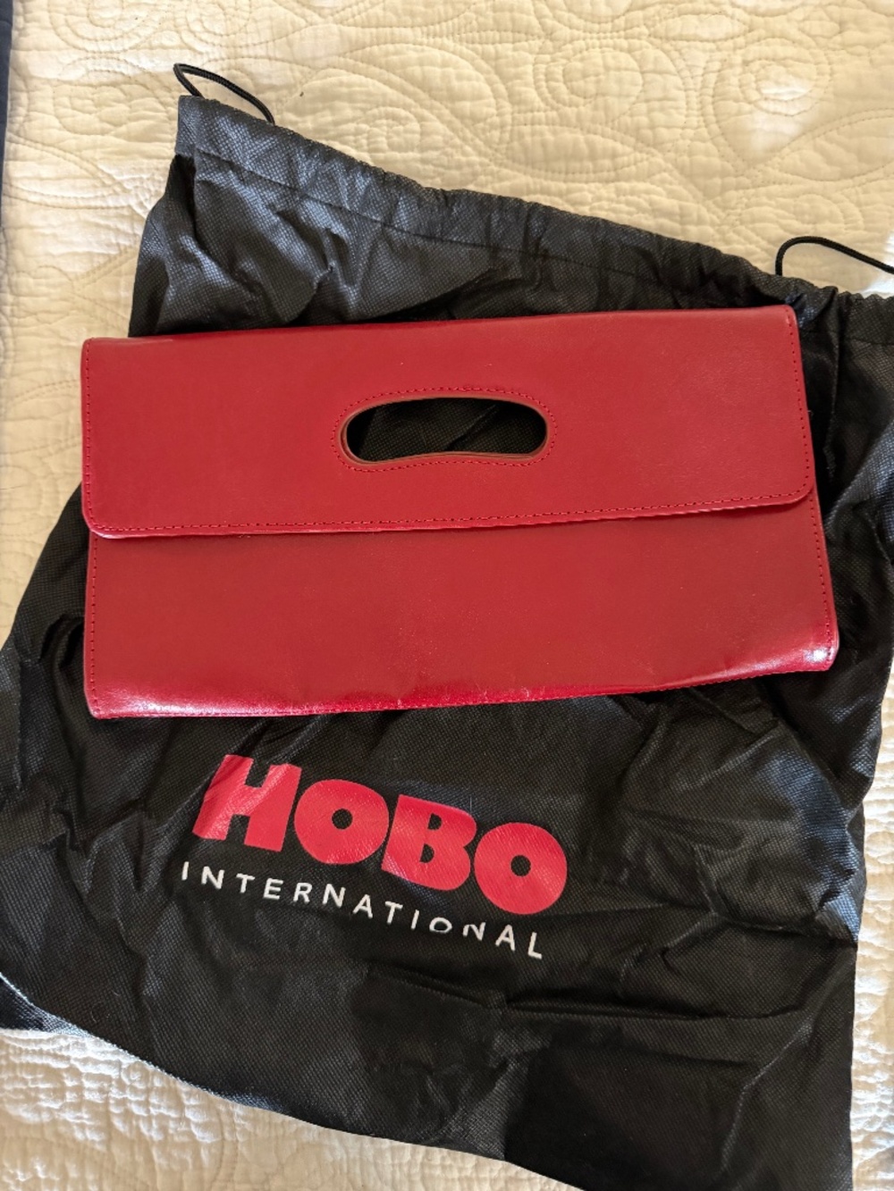Hobo International "Katrina" Red Leather Clutch Euc